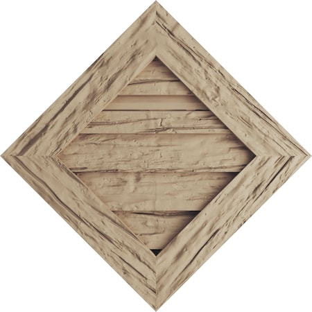 Timberthane Riverwood Diamond Faux Wood Non-Functional Gable Vent, Primed Tan, 36W X 36H